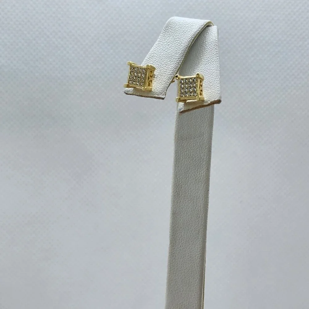Brand New Sterling Silver 925 Square Cz Earrings